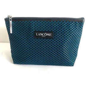 Lancome Signature Black w/Blue Pattern Makeup Cosmetic Bag Clutch Purse GWP